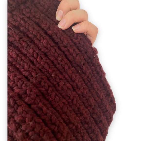 Neckwarmer - Burgundy Wool - Lily Lake Knits - Picture 2 of 2